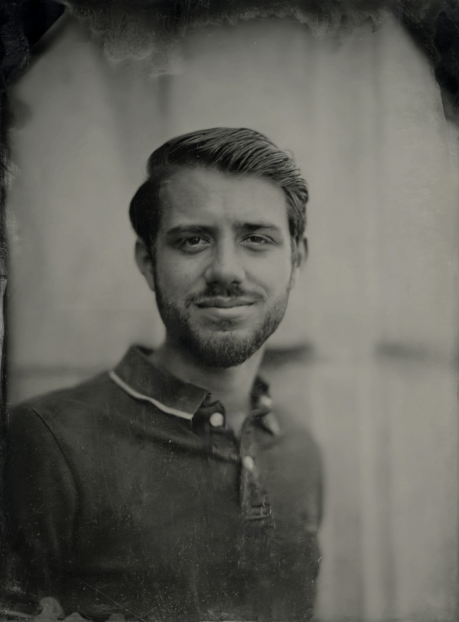 Portrait au collodion humide d'un jeune homme en polo — William Moureaux
